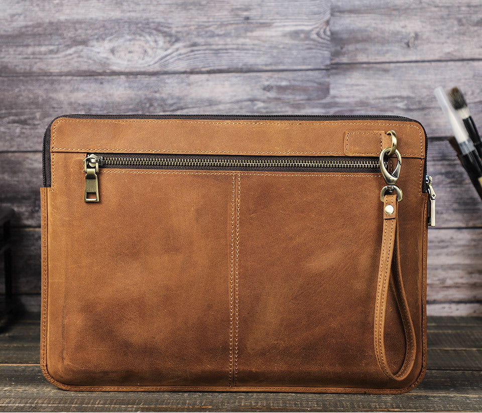 Geräumige Laptoptasche aus Leder im Vintage-Stil