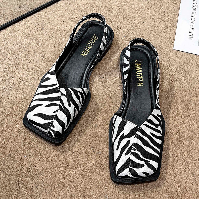 Flat-Bottomed Square-Toed Mary Zhen Sandals
