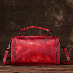 Handgefertigte Vintage-Handtaschen aus Leder mit großem Stauraum 