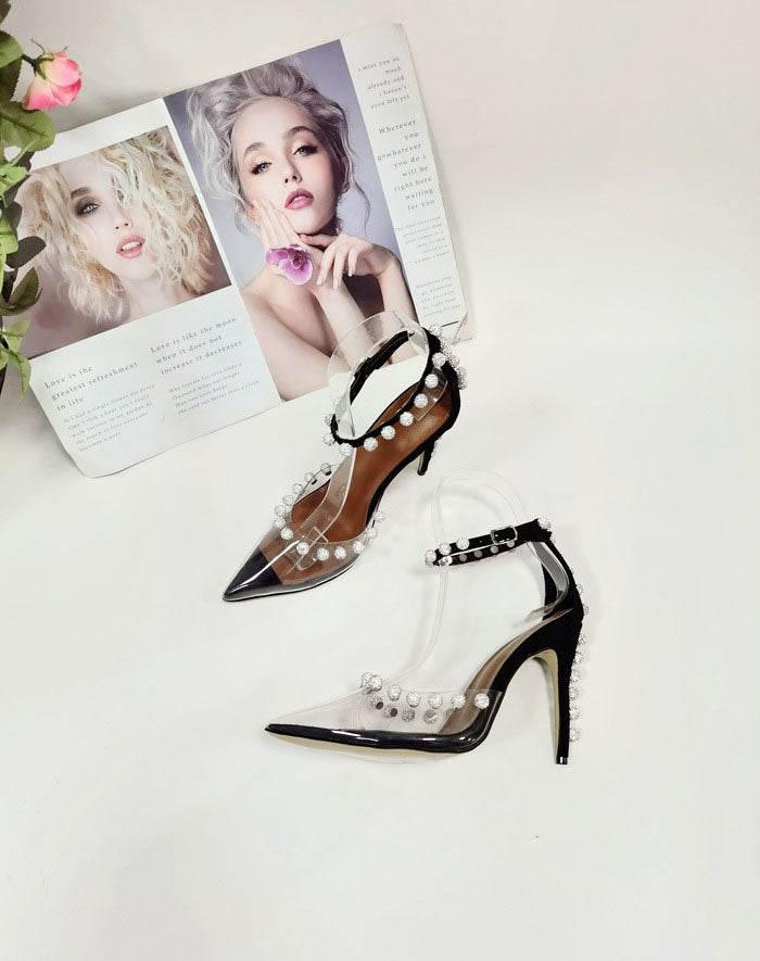 Crystal Suede Pointed-Toe Pumps