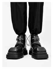 Botas cortas retro con punta cuadrada 