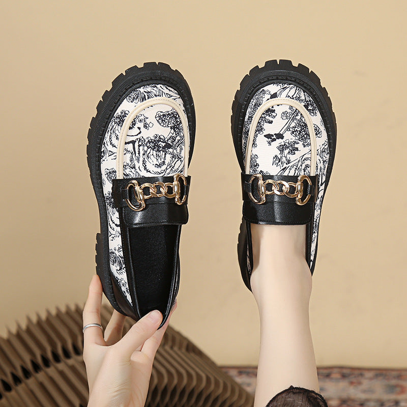 Thick-Soled All-Match Retro Leather Shoes