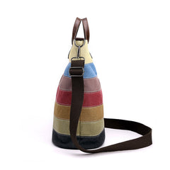 Rainbow Striped Design Canvas Tote Bag