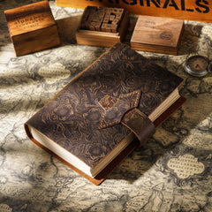 Handgemachtes A5-Notizbuch aus Leder im Vintage-Stil
