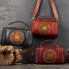 Vintage Rivet Large Storage Leather Handbags