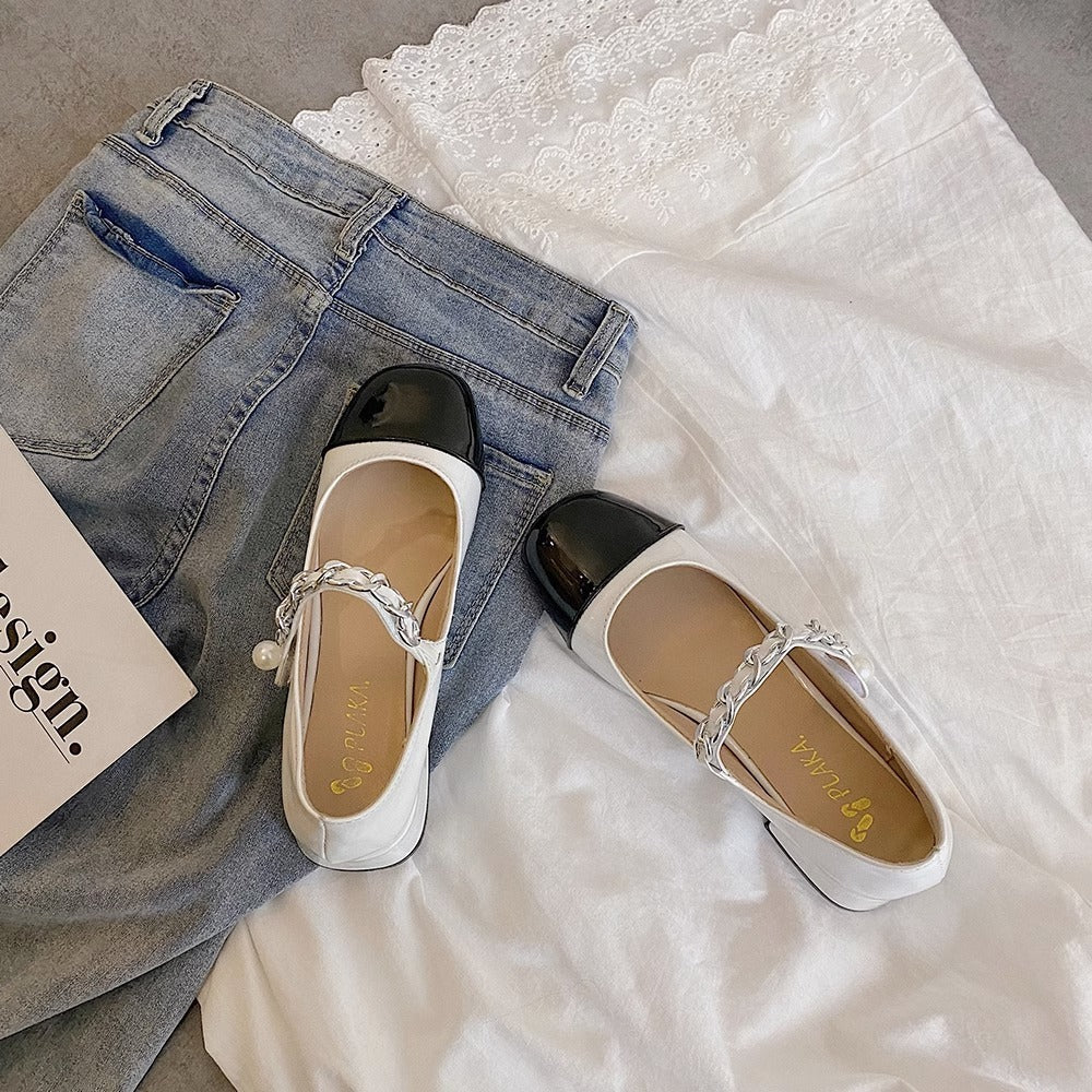 Chanel Style Small Leather Shoes High Heels