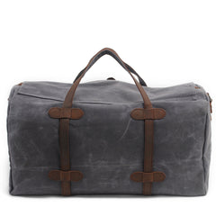Leisure Waxed Leather Canvas Large Storage Traveling Duffle Bag