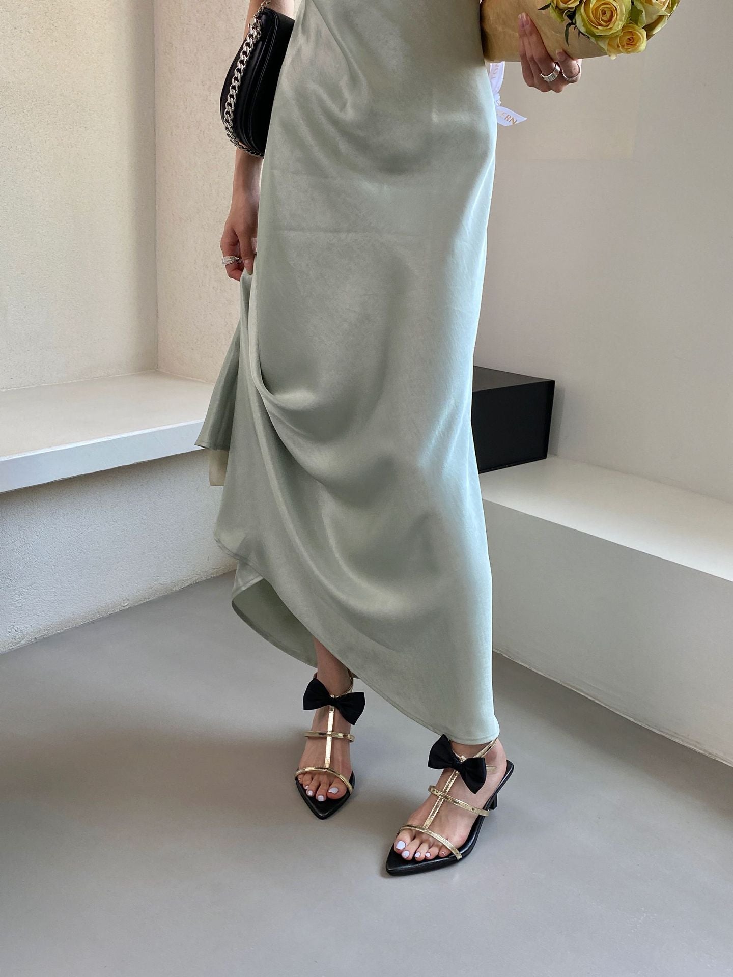 Pointed Bow T-strap Roman Stiletto High Heels