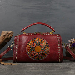 Vintage Rivet Large Storage Leather Handbags
