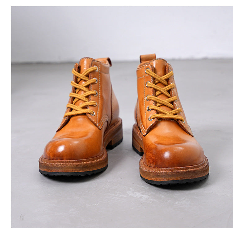 Botas de moda de tacón plano con cremallera lateral 
