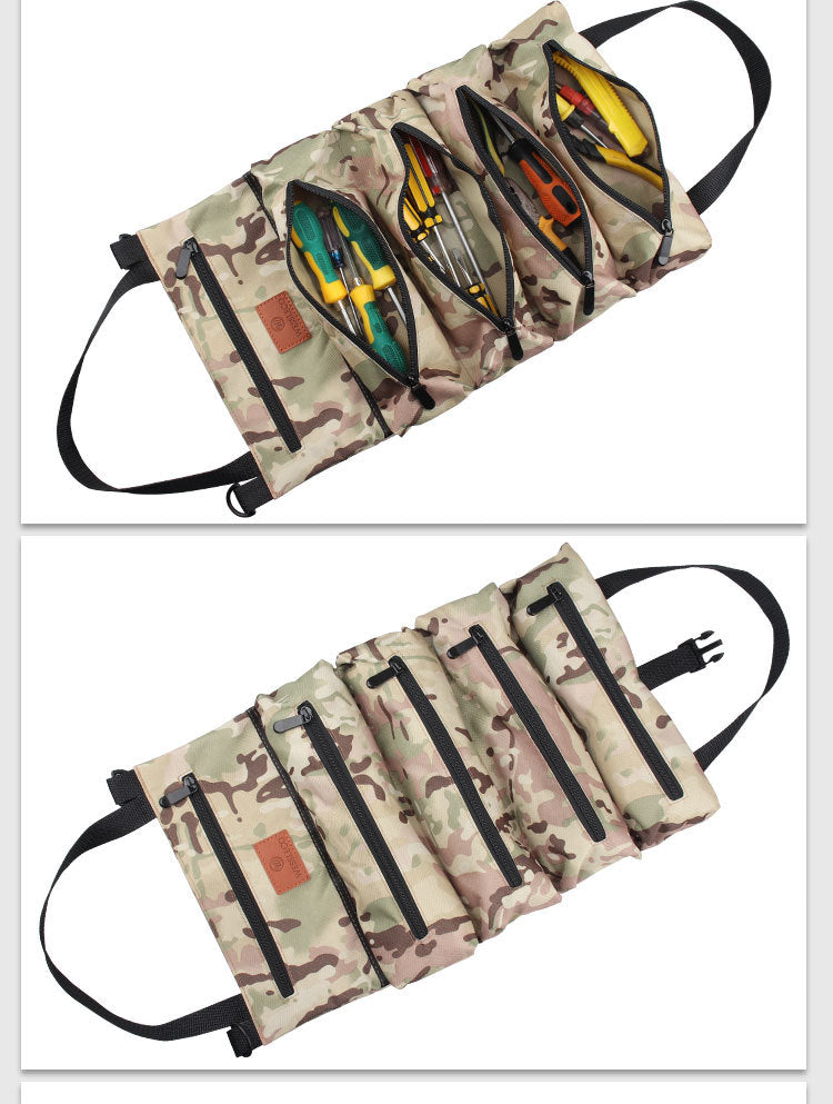 Camoflage Canvas Zippered Tool Storage Bag