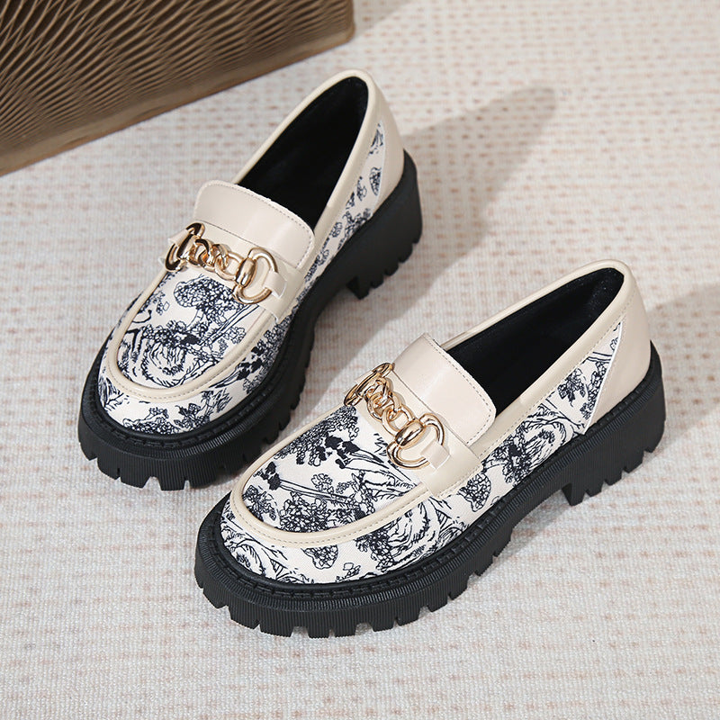 Thick-Soled All-Match Retro Leather Shoes