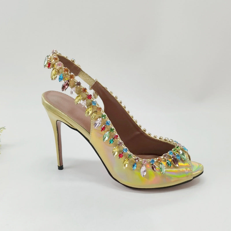 Temptation Crystal Sandals - Yellow