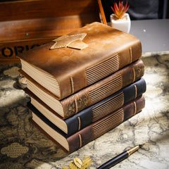 Handgemachtes A5-Notizbuch aus Leder im Vintage-Stil