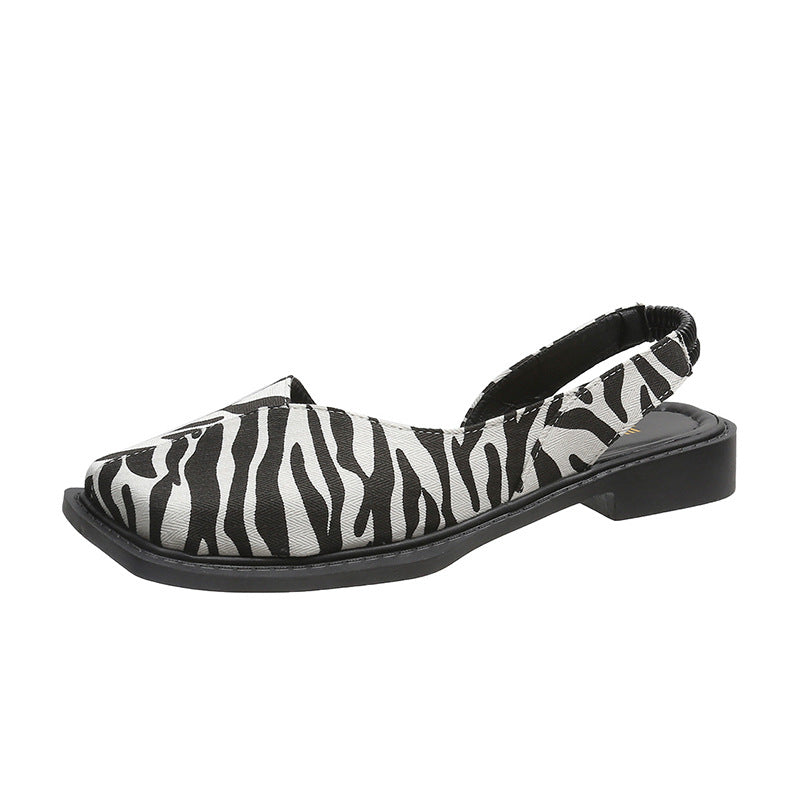 Flat-Bottomed Square-Toed Mary Zhen Sandals