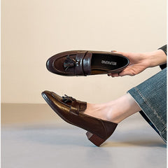 Retro Tassels Loafers Round Toe