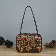 Vintage handgefertigte Schulterhandtaschen aus Rindsleder