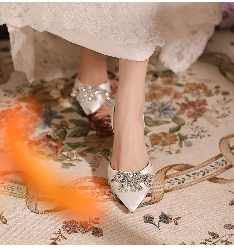 Stiletto Heel Rhinestone Pointed Sandals