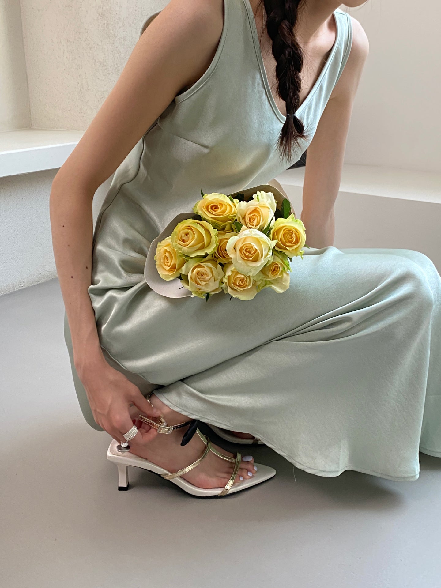 Pointed Bow T-strap Roman Stiletto High Heels