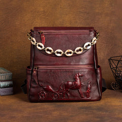 Vintage, handgefertigtes Rindsleder