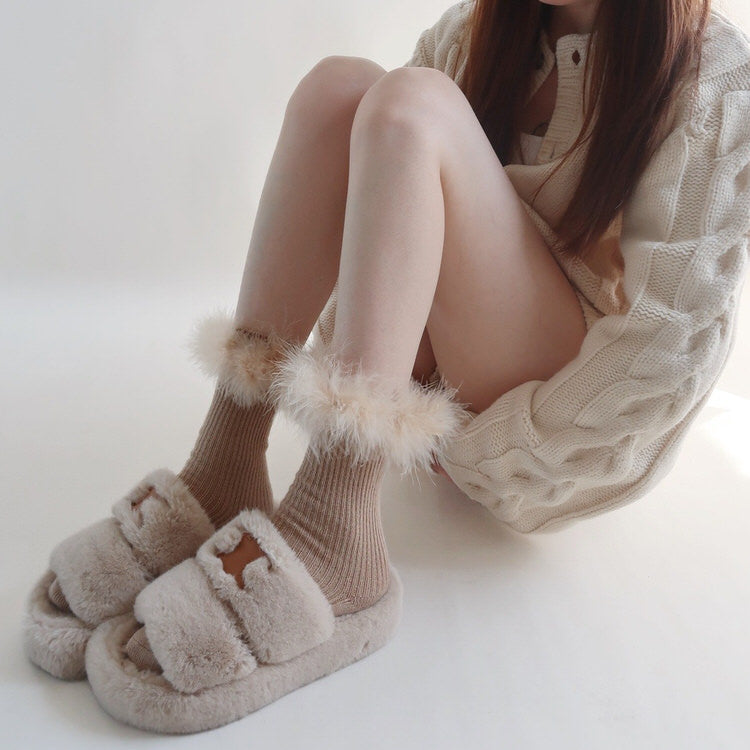 Flauschige Kaffeecremesocken