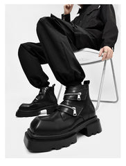 Botas cortas retro con punta cuadrada 