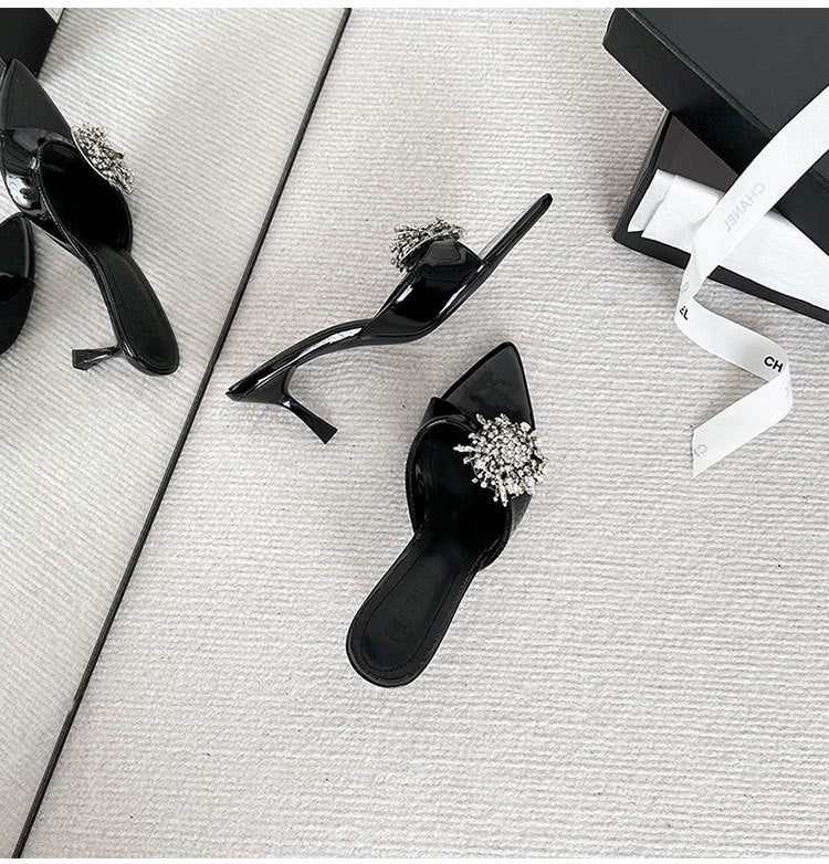 Rhinestone Pointed High Heels