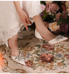 Stiletto Heel Rhinestone Pointed Sandals