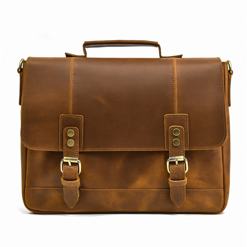 Vintage Herren Leder Aktentasche mit großem Stauraum