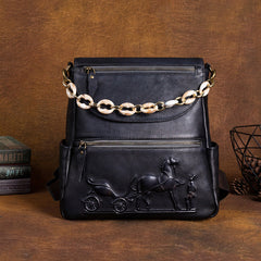 Vintage, handgefertigtes Rindsleder