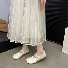 Mary Jane Pearl Soft-Soled Leather Shoes