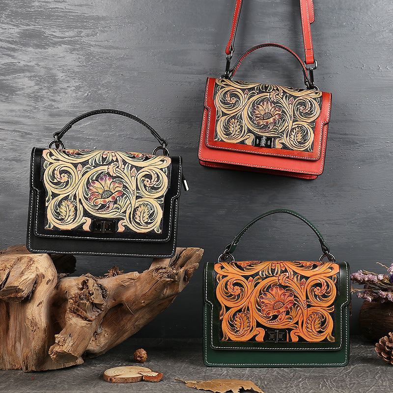Luxury Handmade Engraved Leather Handbags