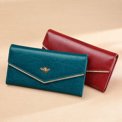 Fashion Cowhide Leather Multi Functional Leather Wallets