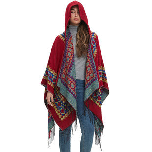 Boho Schals mit Mütze