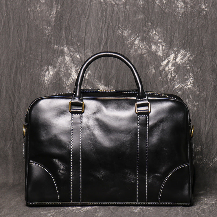 Retro Crazy Horse Leather Business BriefCase