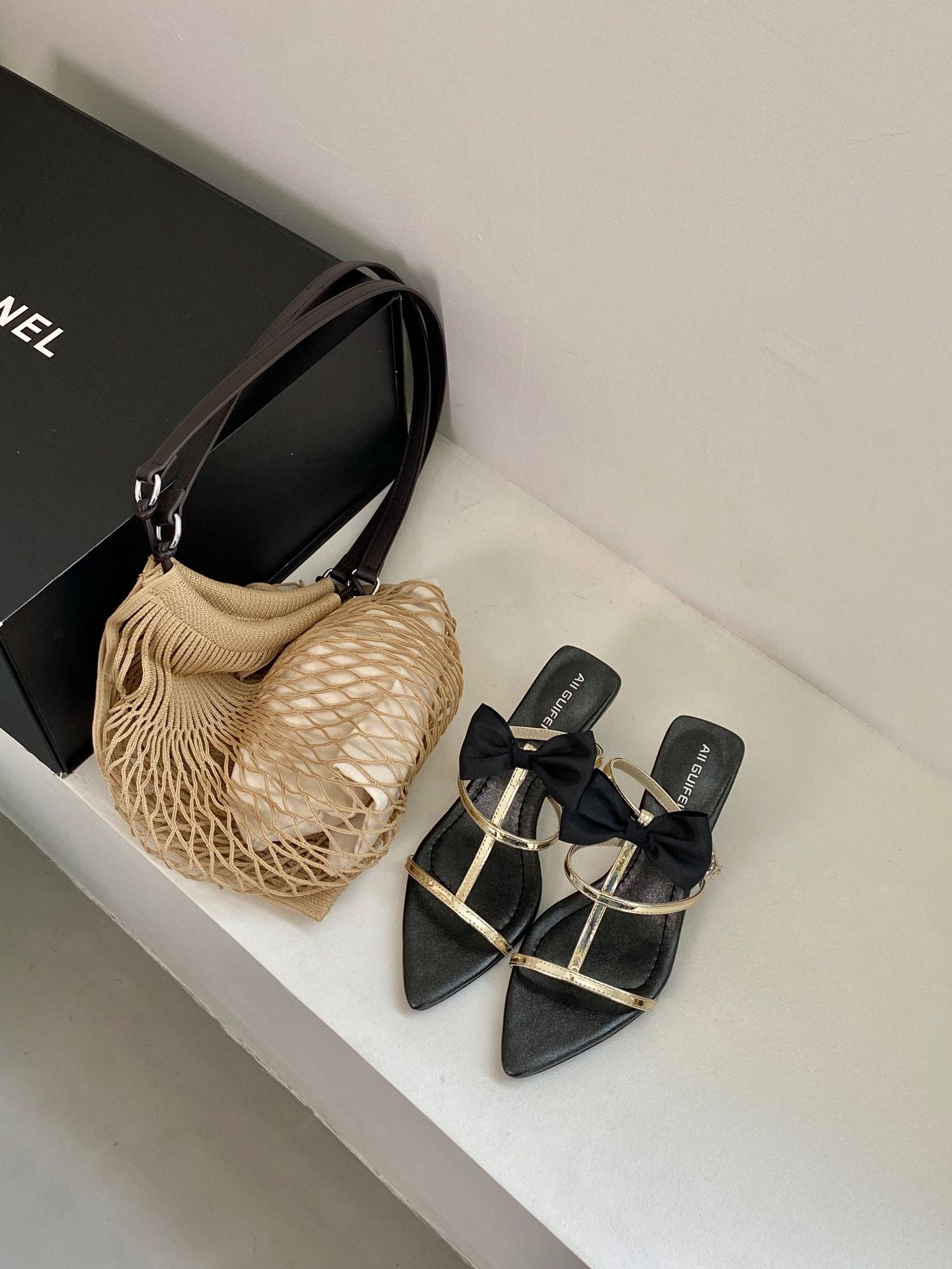 Pointed Bow T-strap Roman Stiletto High Heels