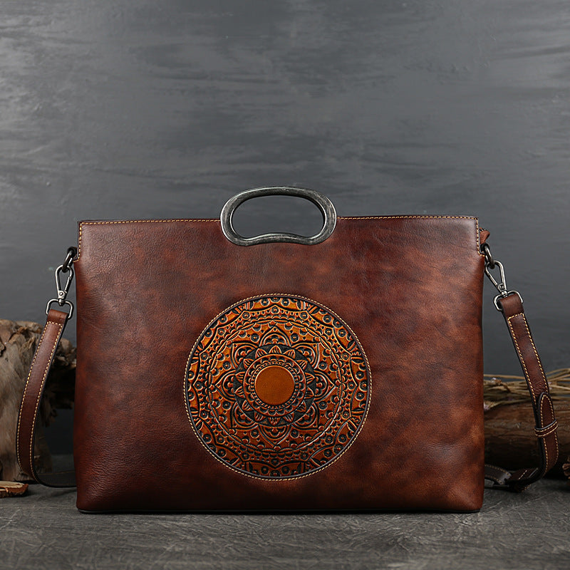 Vintage Handtaschen für Damen aus Rindsleder mit großem Stauraum