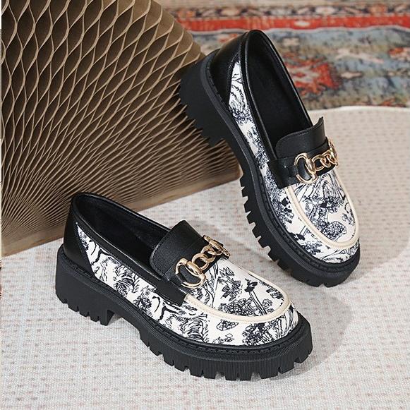 Thick-Soled All-Match Retro Leather Shoes
