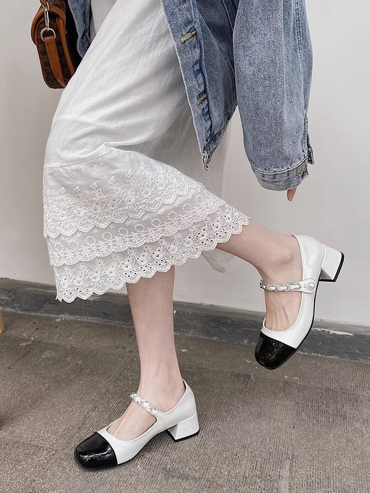 Chanel Style Small Leather Shoes High Heels