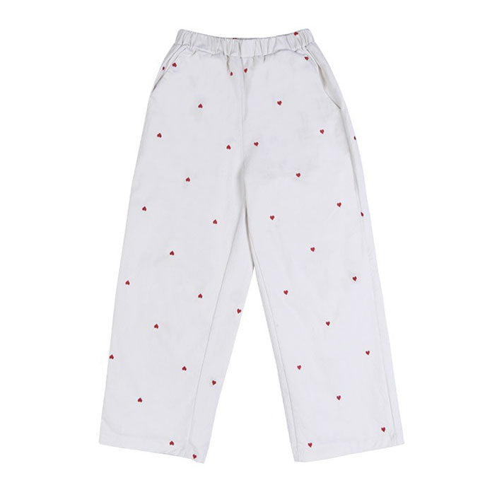 Pantalones vintage de corazones rojos