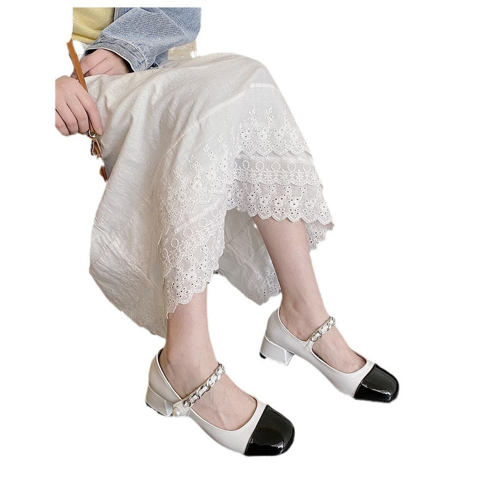 Chanel Style Small Leather Shoes High Heels