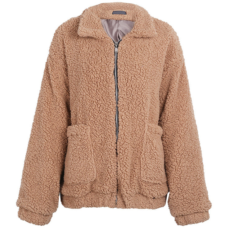 Chaqueta con cremallera de peluche