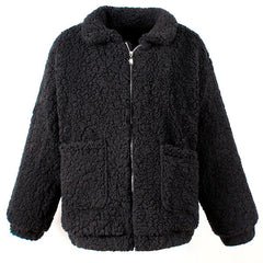 Chaqueta con cremallera de peluche