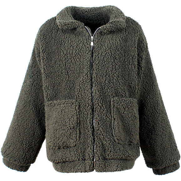 Chaqueta con cremallera de peluche