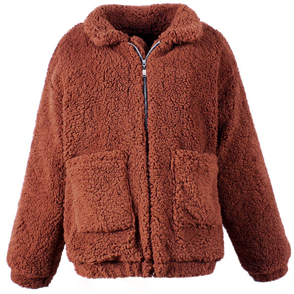 Chaqueta con cremallera de peluche