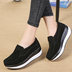 Platform Suede Leather Loafers