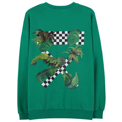 Palm Leaf Checker Sweatshirt