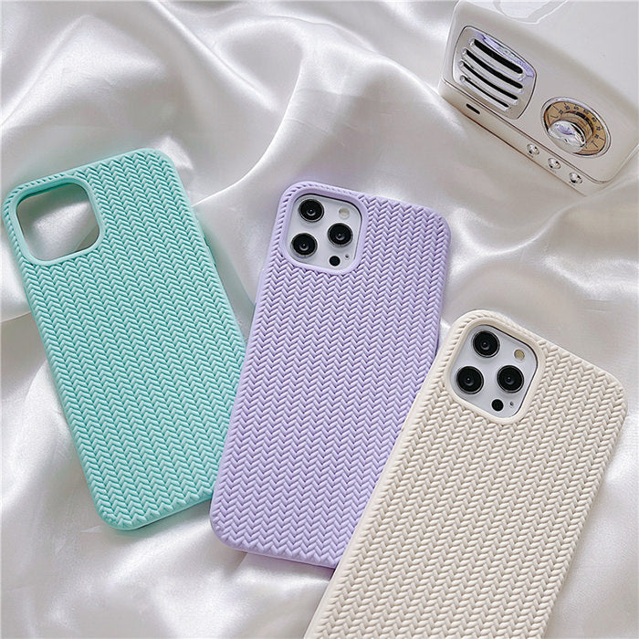 Funda para iPhone de punto pastel 