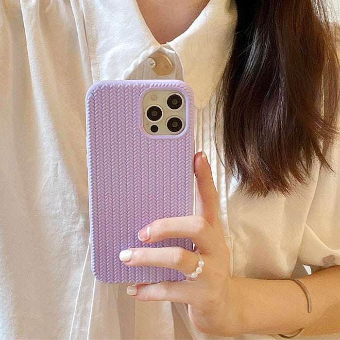 Funda para iPhone de punto pastel 