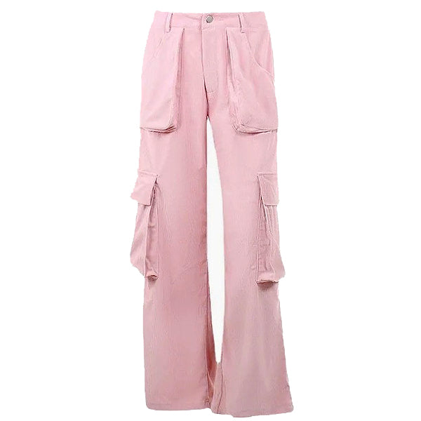 Pantalones cargo rosa pastel